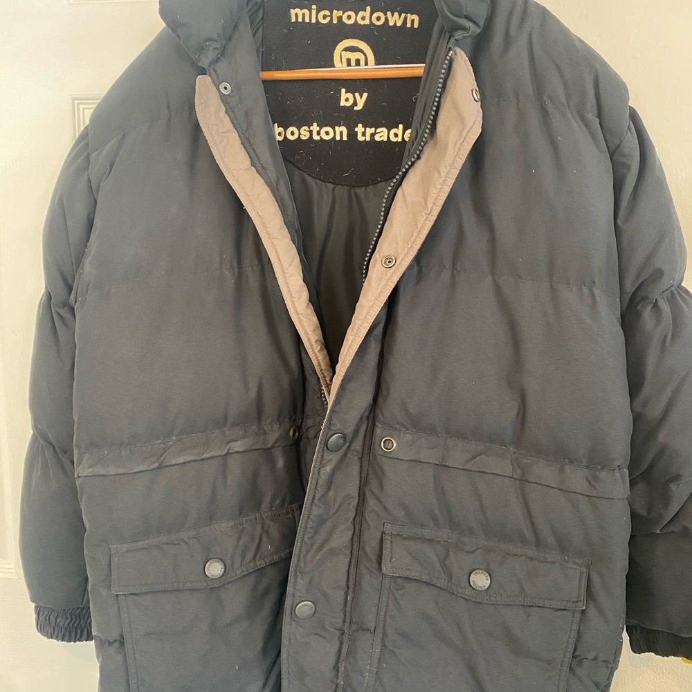 Boston Traders men’s down parka, size large.